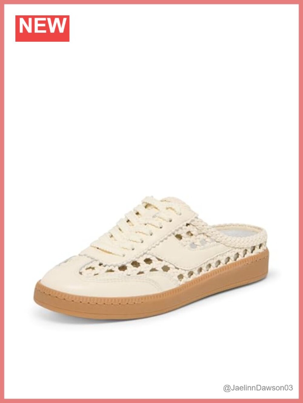 Woven Leather Slide Sandals Flat Lace-Up Comfortable